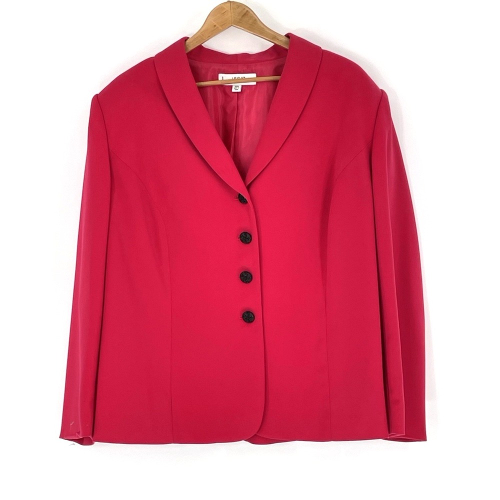 Le Suit Blazer Plus Size 22W Jacket Separates Hot Pink Black Buttons Lined